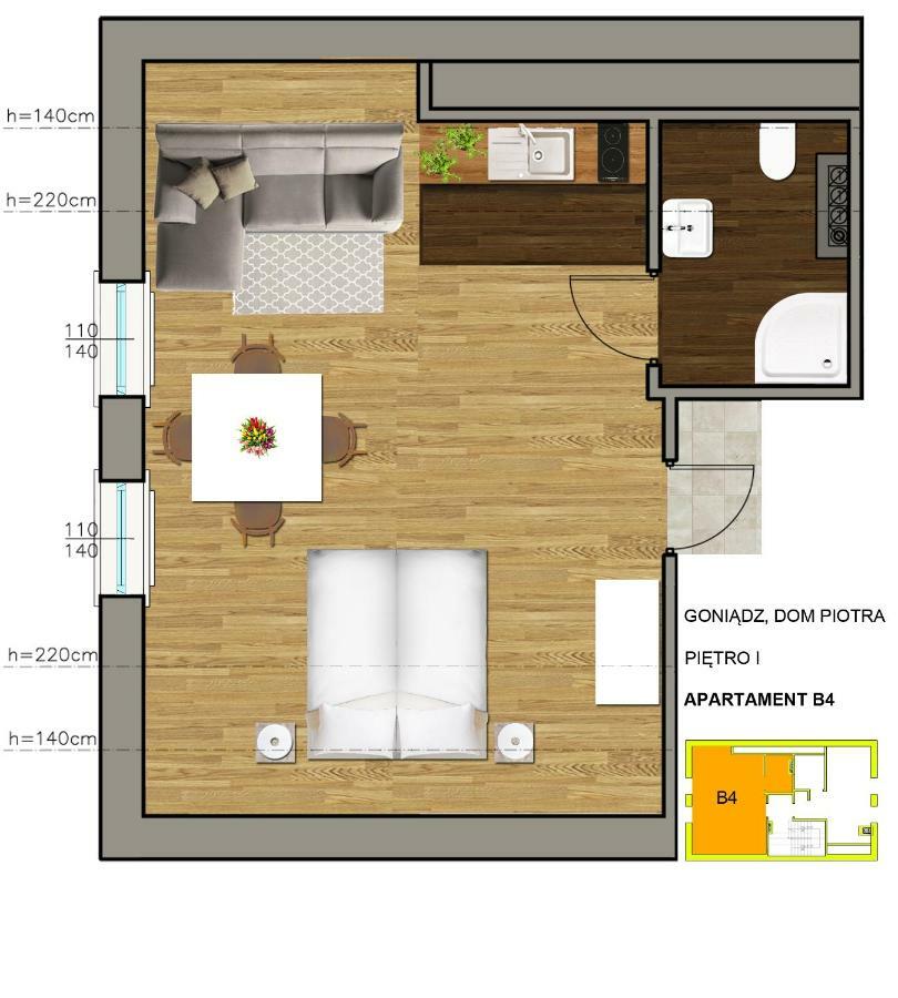 Dom Piotra Apartment โกเนียดซ์ ภายนอก รูปภาพ